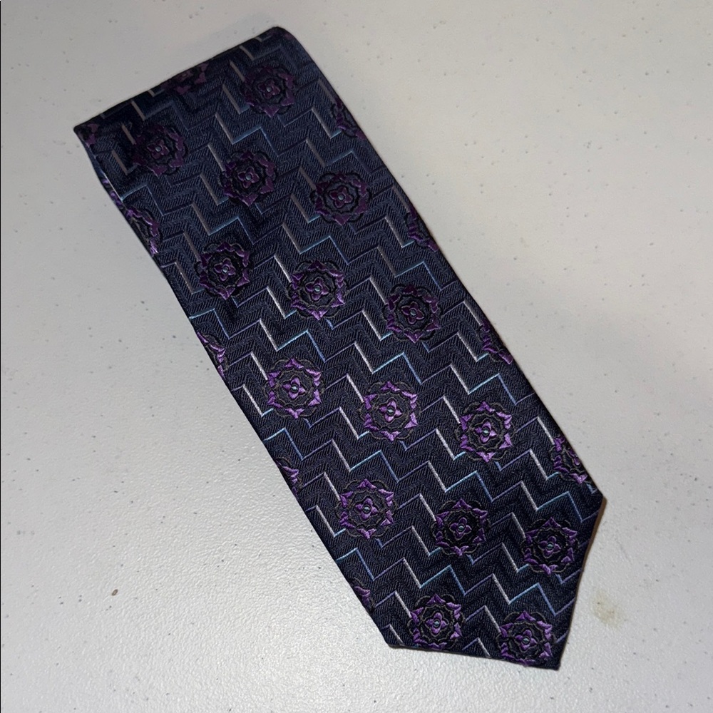 Elegant‎ Black and Purple Men's Tie Hand Made